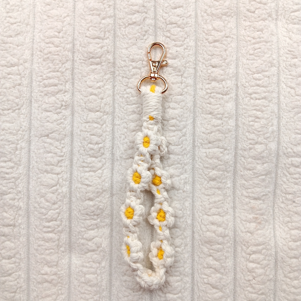 2/$20 Bohemian Flower Daisy Weave Wrislet Key Chain Bracelet